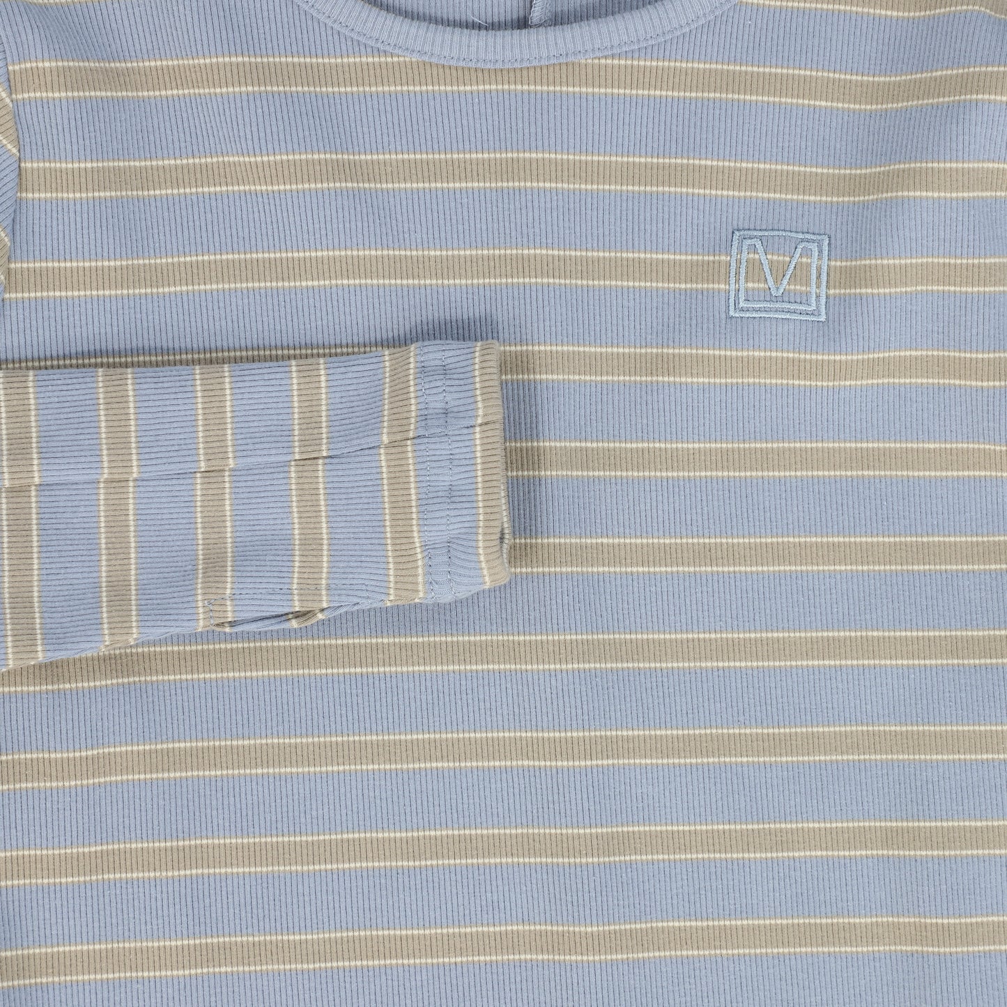 VALENTINA BLUE RIBBED STRIPED TEE