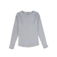 VALENTINA BLUE RIBBED STRIPED TEE