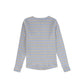 VALENTINA BLUE RIBBED STRIPED TEE