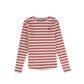 VALENTINA PINK RIBBED STRIPED TEE