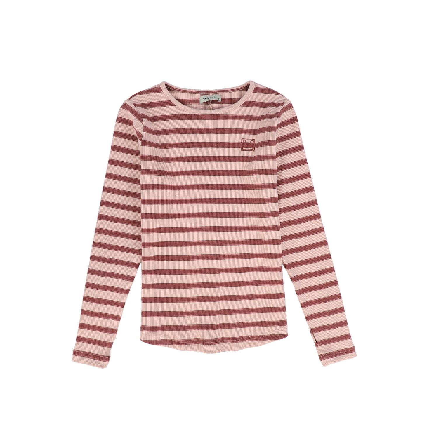 VALENTINA PINK RIBBED STRIPED TEE