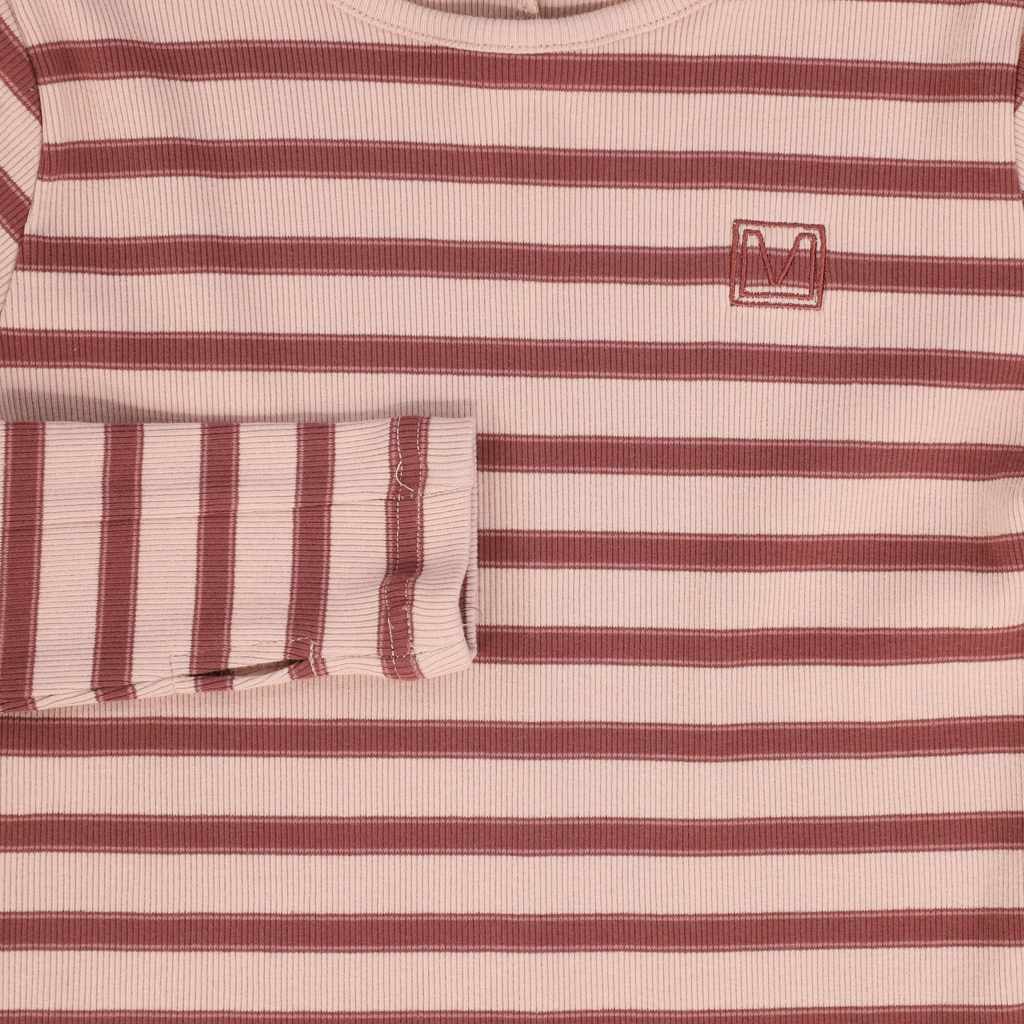 VALENTINA PINK RIBBED STRIPED TEE