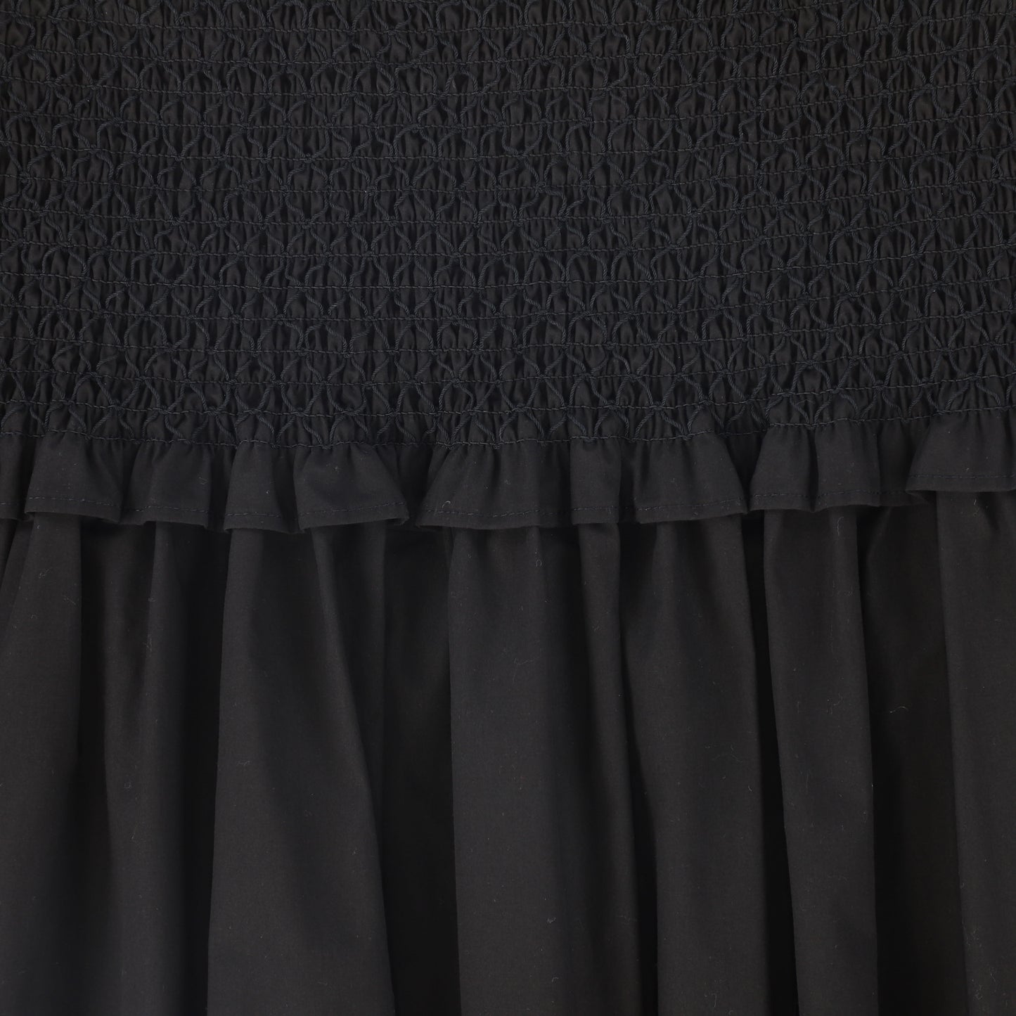 VALENTINA BLACK SMOCK WAIST COTTON SKIRT