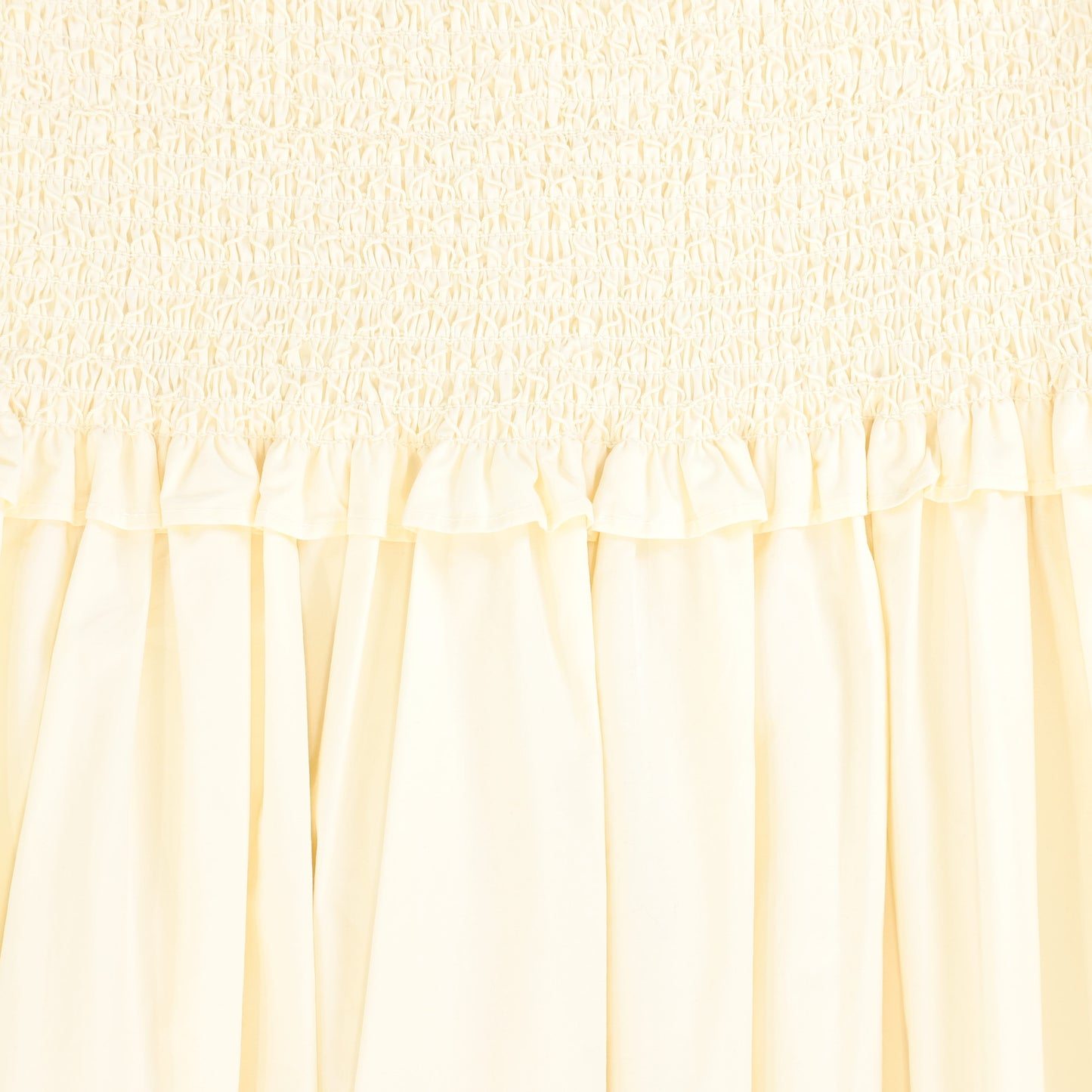 VALENTINA CREAM SMOCK WAIST COTTON SKIRT