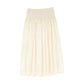 VALENTINA CREAM SMOCK WAIST COTTON SKIRT