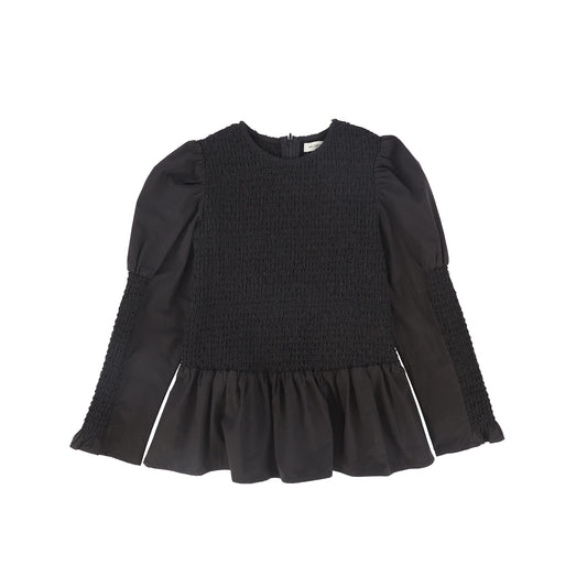 VALENTINA BLACK SMOCK BLOUSE