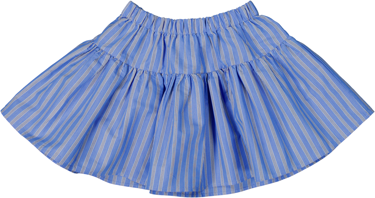 MARMAR COPENHAGEN BLUE GREY STRIPED FLARE SKIRT [FINAL SALE]