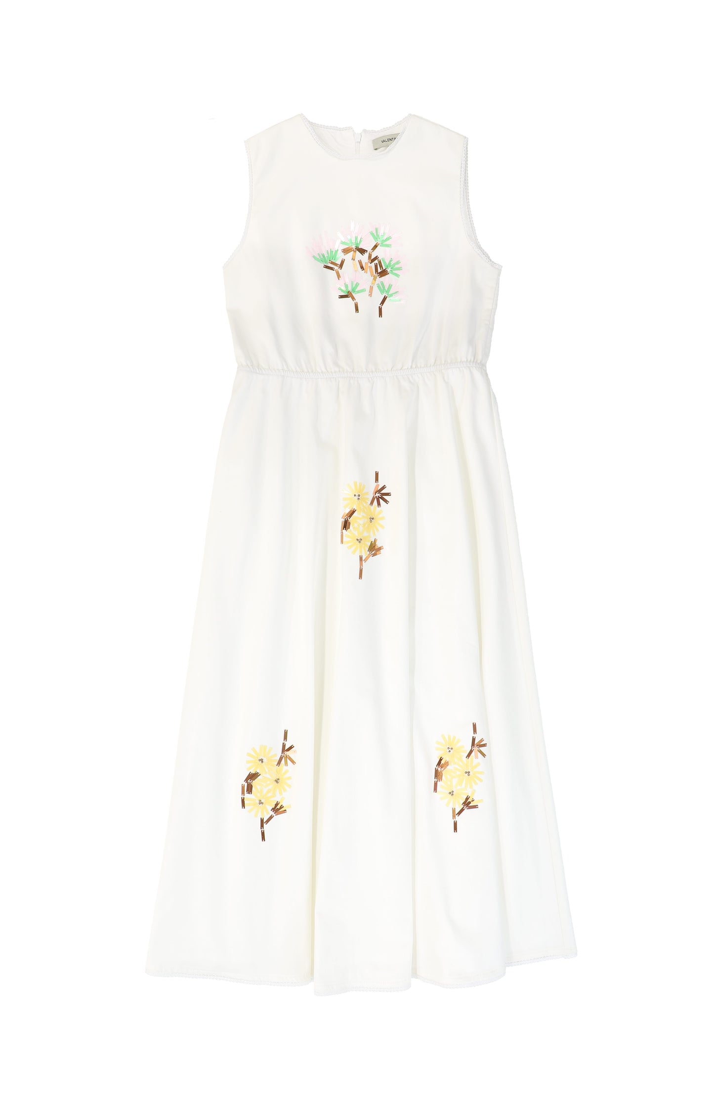 VALENTINA WHITE EMBROIDERED FLOWER POPLIN JUMPER