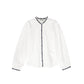 VALENTINA WHITE/NAVY EMBROIDERED TRIM BLOUSE