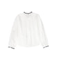 VALENTINA WHITE/NAVY EMBROIDERED TRIM BLOUSE