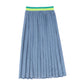 VALENTINA BLUE DENIM PIQUE PLEAT MAXI SKIRT