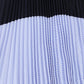 VALENTINA LIGHT BLUE STRIPED PLEATED COMBO DRESS