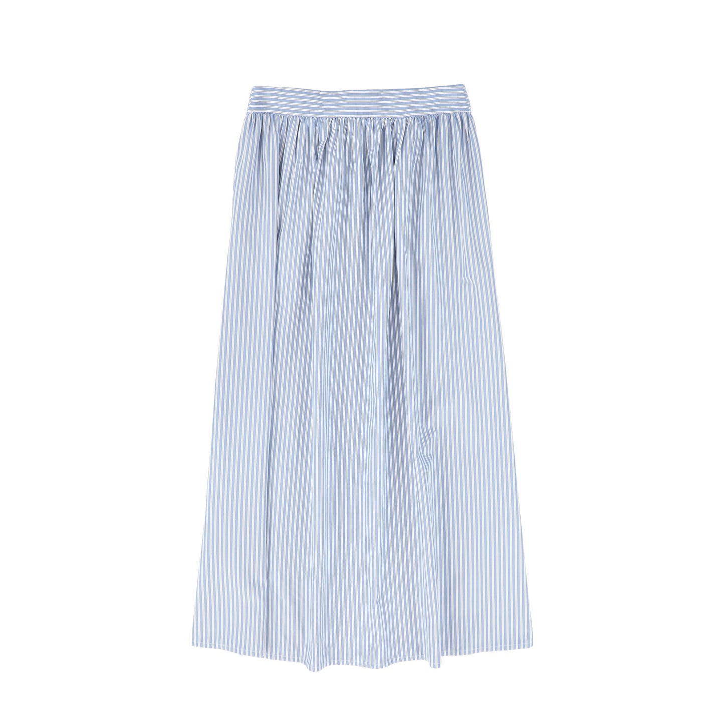 VALENTINA BLUE STRIPED POPLIN MAXI SKIRT [FINAL SALE]