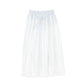 BAMBOO WHITE/BLUE LINEN STRIPED BELTED SKIRT