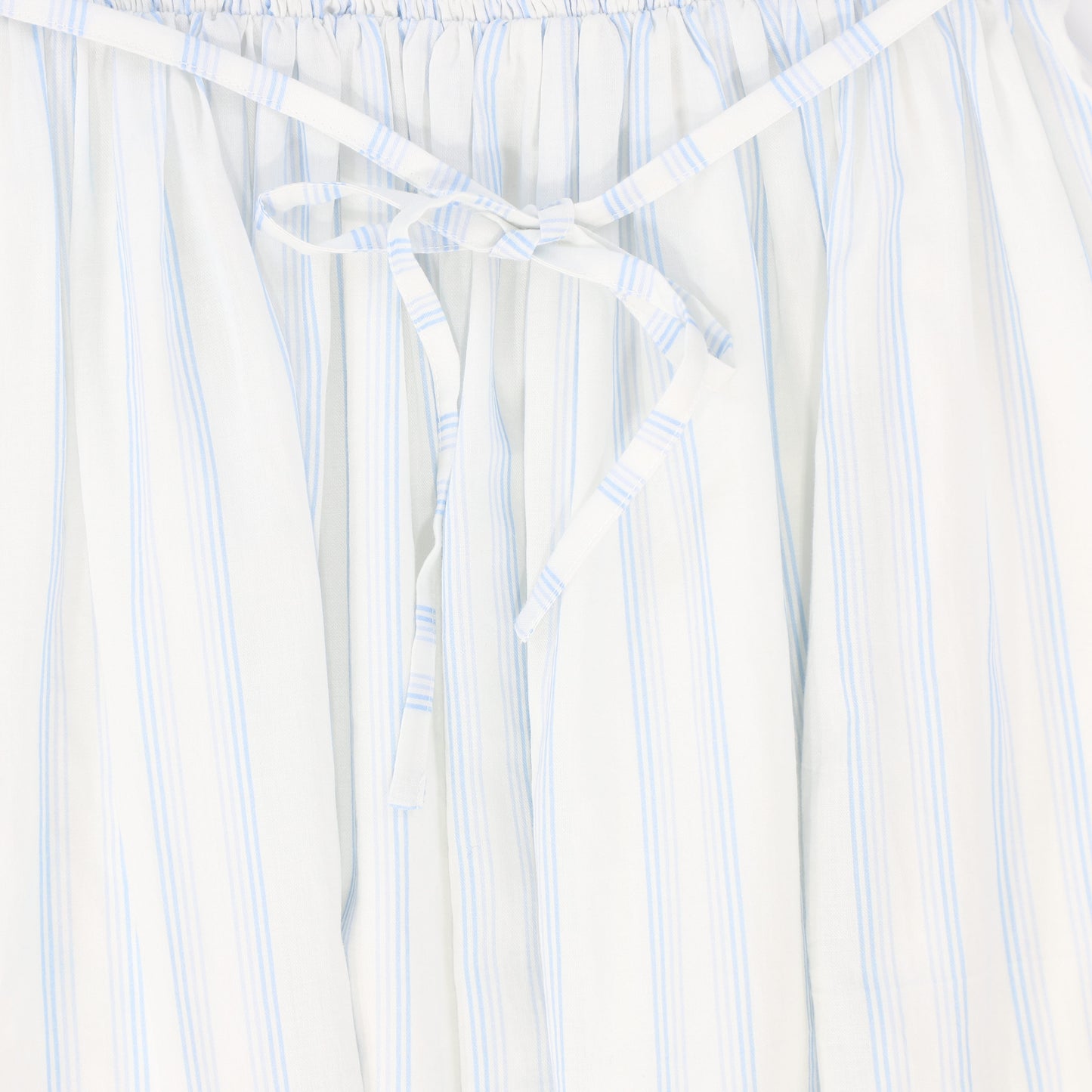 BAMBOO WHITE/BLUE LINEN STRIPED BELTED SKIRT