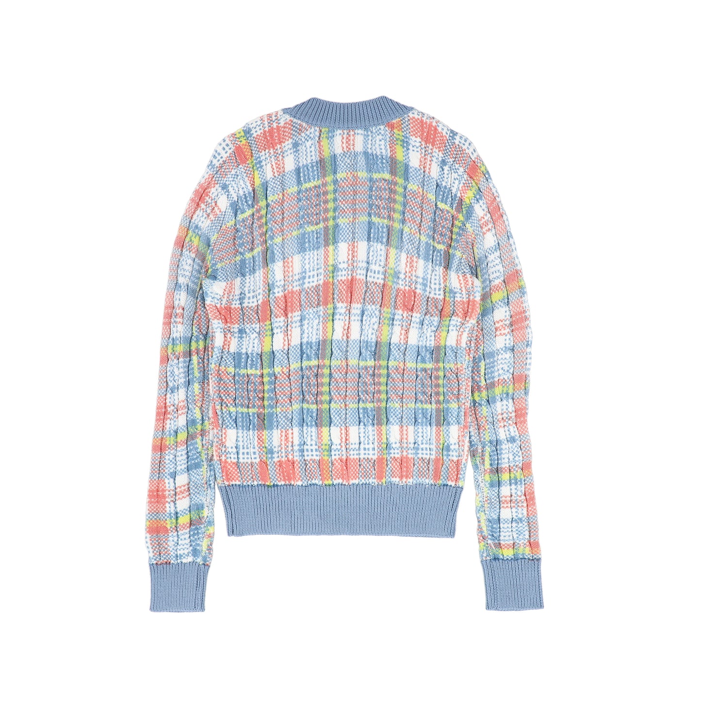 VALENTINA MULTI DENIM PLAID PRINT SWEATER