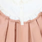 FRANCESCA GUILIANO WHITE/ SALMON PIPED RUFFLE TRIM COLLAR DRESS
