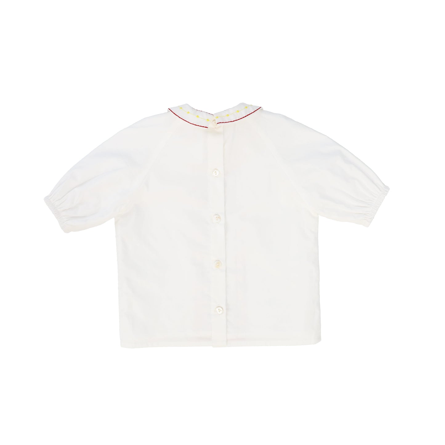 BAMBOO WHITE EMBROIDERED FLOWER BLOUSE