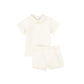 FRANCESCA GUILIANO WHITE PIPED LINEN COLLAR SET