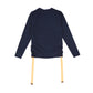 VALENTINA NAVY SIDE RUCHED TEE [FINAL SALE]