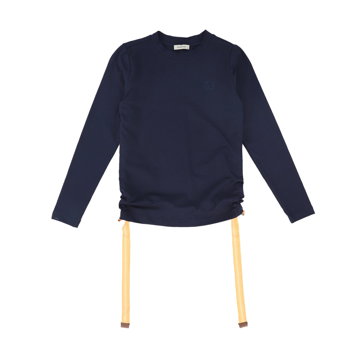 VALENTINA NAVY SIDE RUCHED TEE [FINAL SALE]