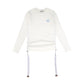 VALENTINA WHITE SIDE RUCHED TEE [FINAL SALE]