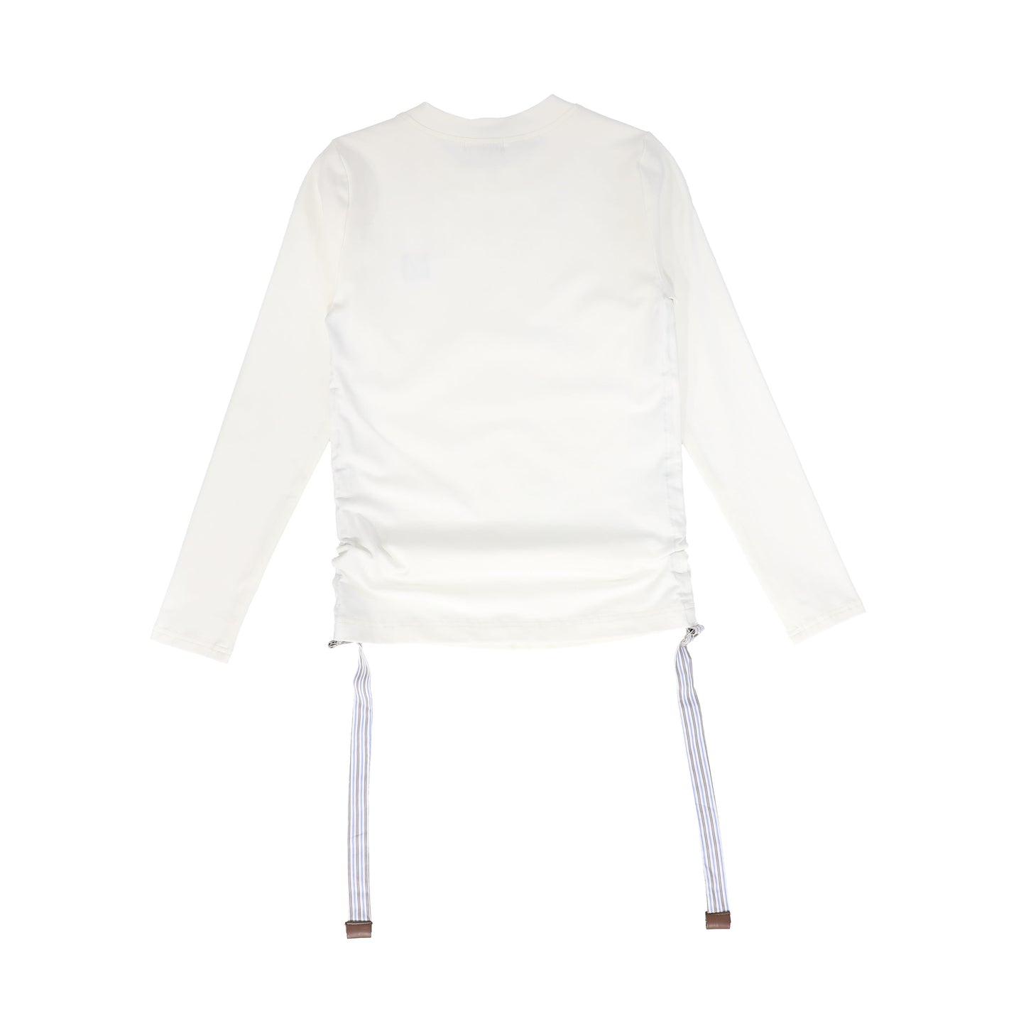 VALENTINA WHITE SIDE RUCHED TEE [FINAL SALE]