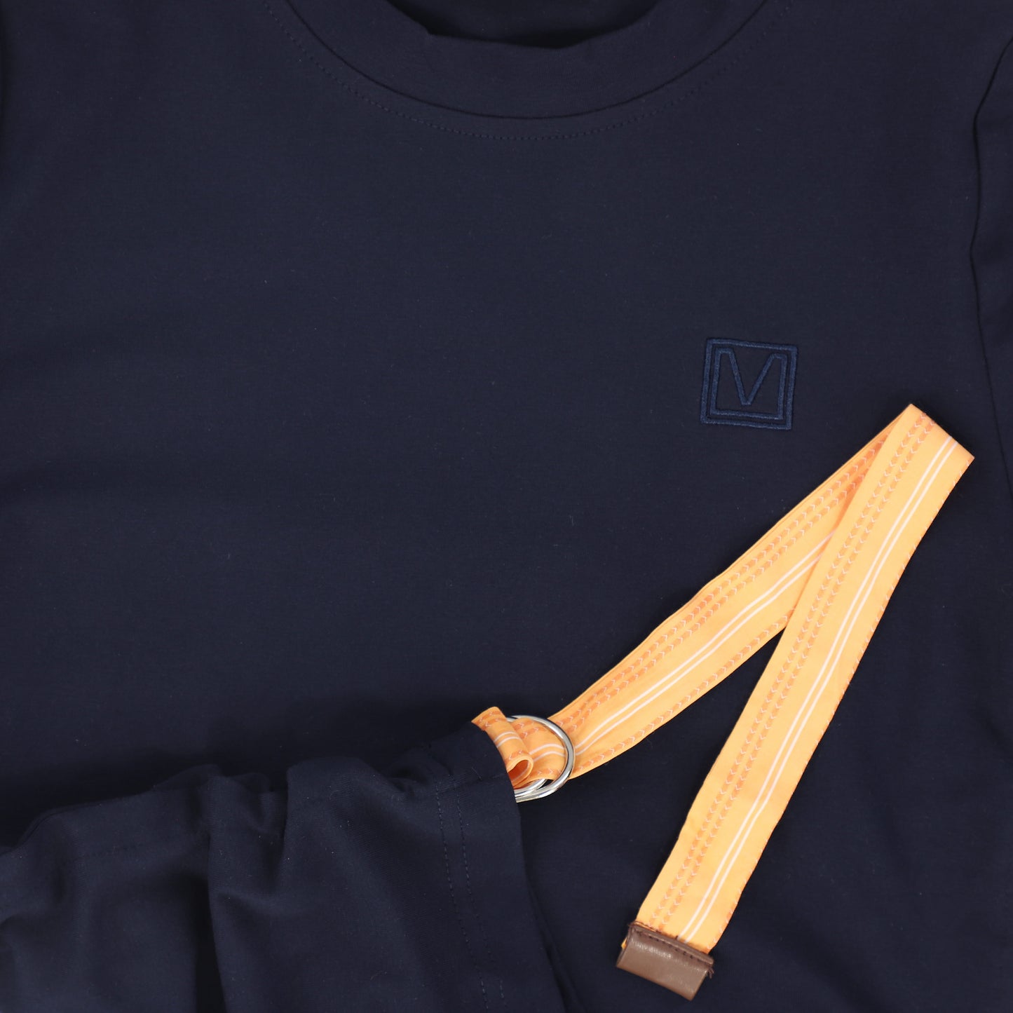 VALENTINA NAVY SIDE RUCHED TEE [FINAL SALE]