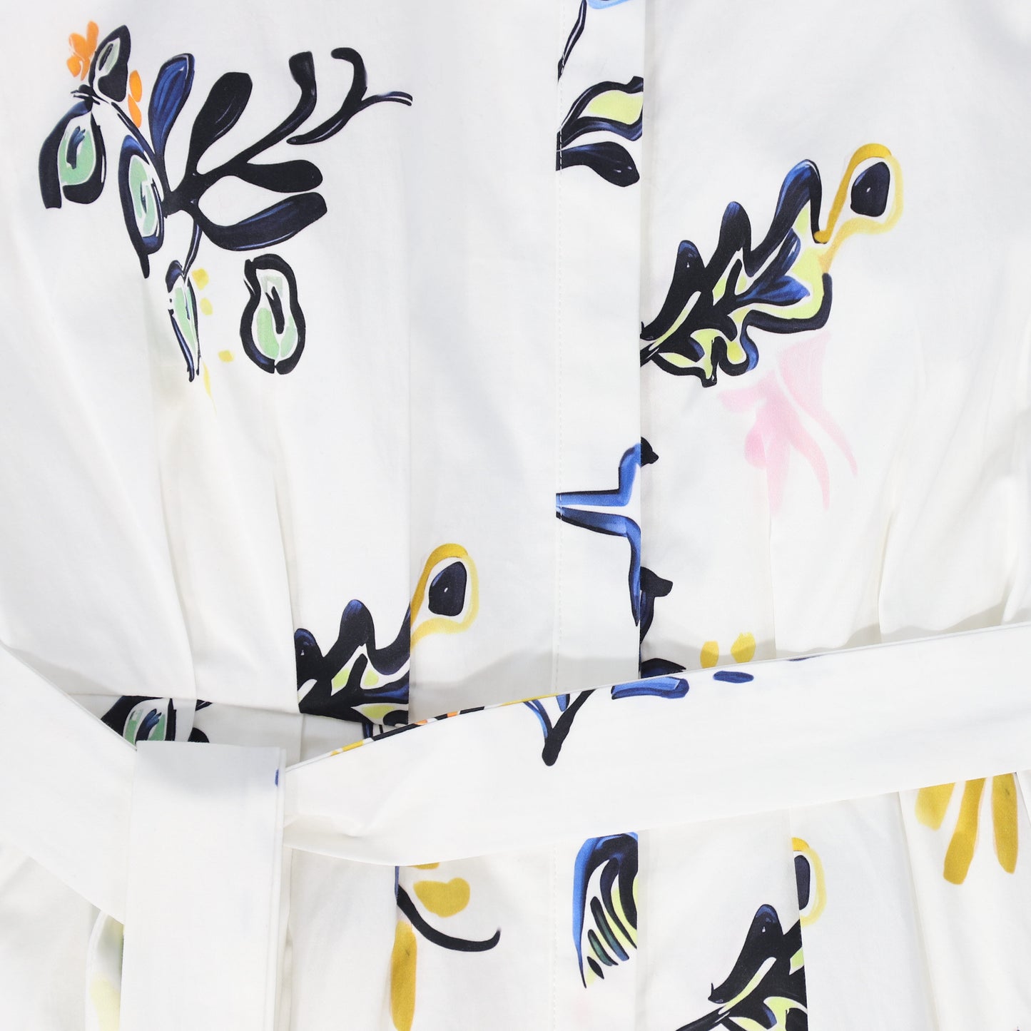 VALENTINA NAVY/WHITE POPLIN PRINTED DRESS