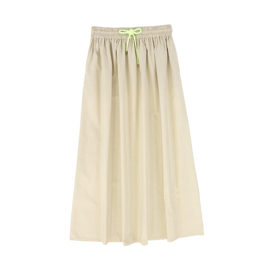 BACE COLLECTION TAN ROPE DRAWSTRING MAXI SKIRT