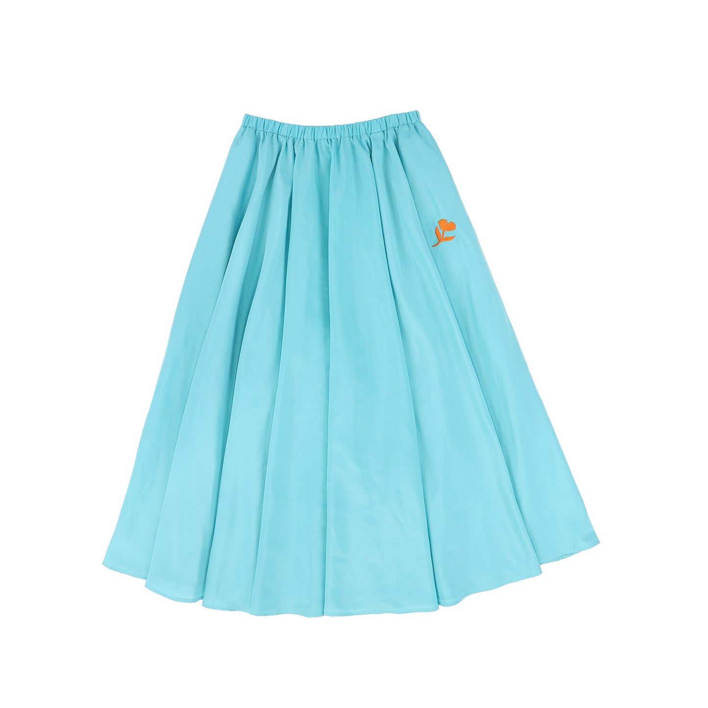 VALENTINA TEAL EMBROIDERED FLOWER SKIRT