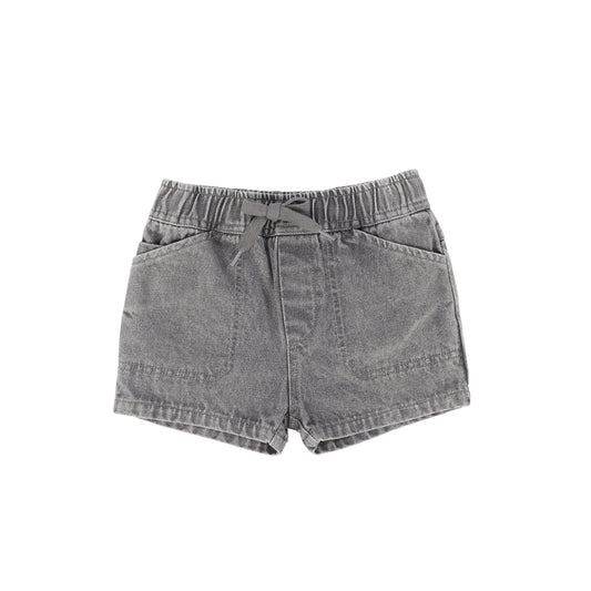 LE BOURDON GREY DENIM POCKET SHORTS