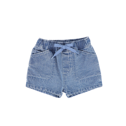 LE BOURDON BLUE DENIM POCKET SHORTS