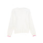 VALENTINA WHITE POINTELLE KNIT CARDIGAN