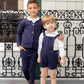 NOUNELLE NAVY EMBROIDERED POCKET BLAZER