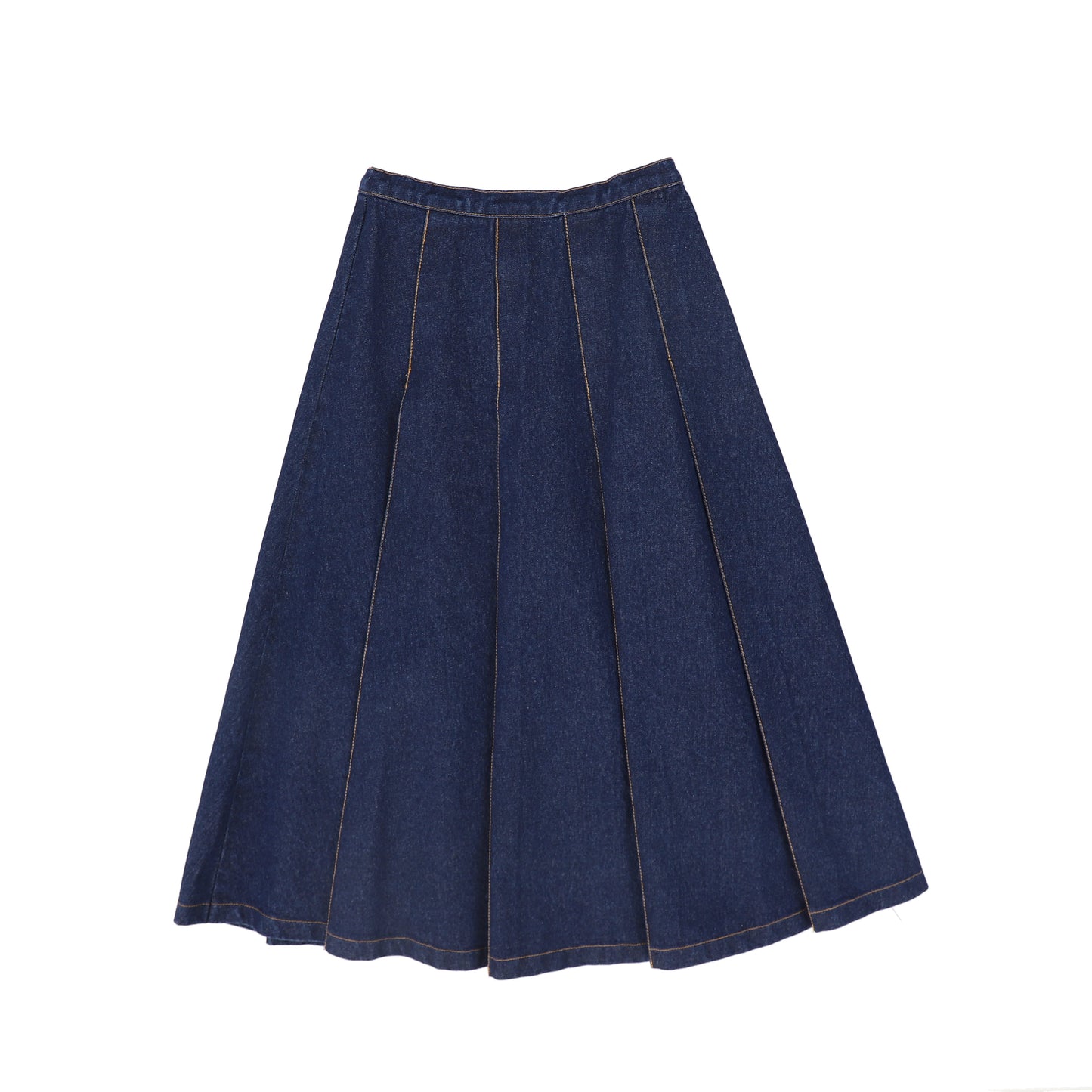 VALENTINA DENIM SEAM PLEAT SKIRT