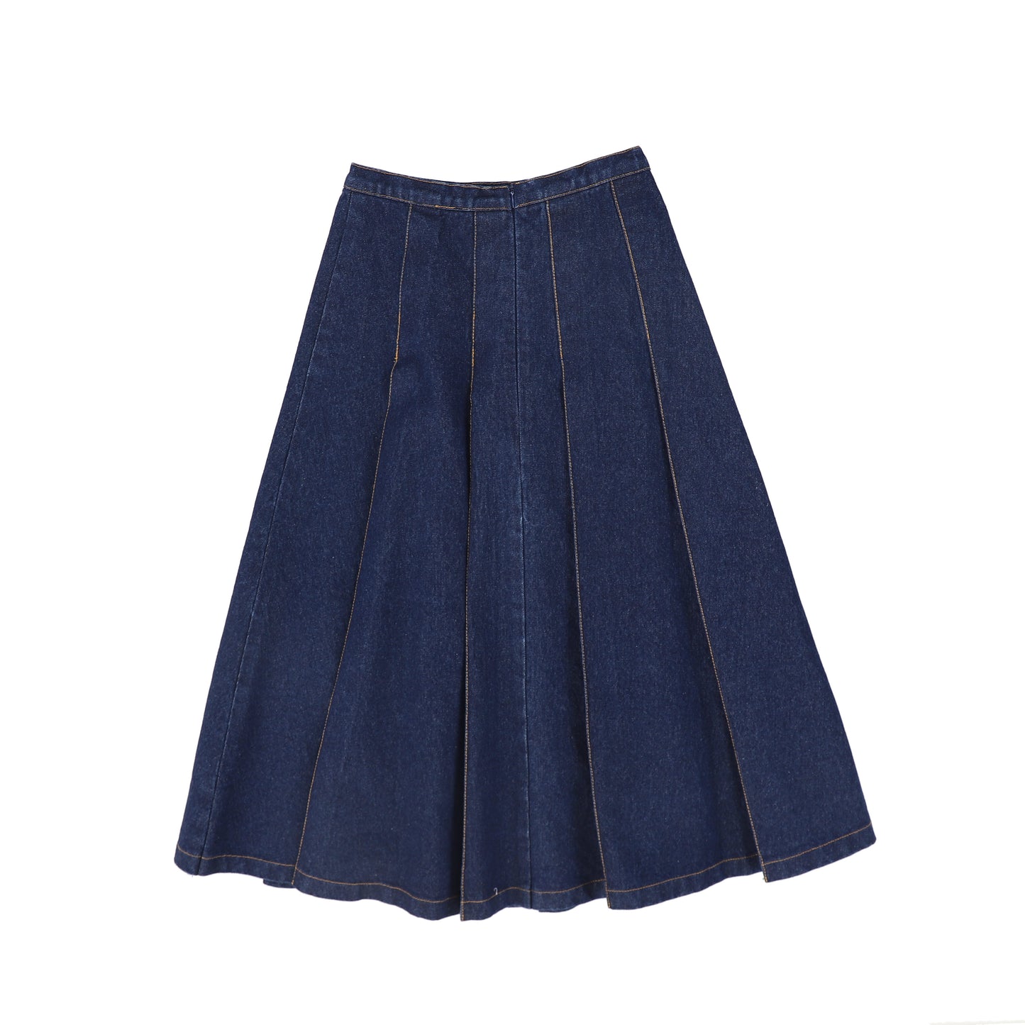 VALENTINA DENIM SEAM PLEAT SKIRT