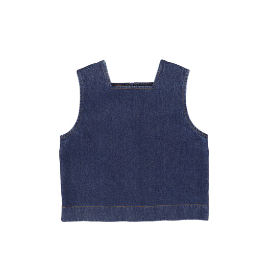 VALENTINA DENIM SQUARE SEAM VEST