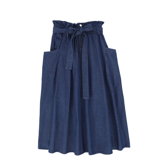 VALENTINA DENIM CARGO POCKET MAXI SKIRT