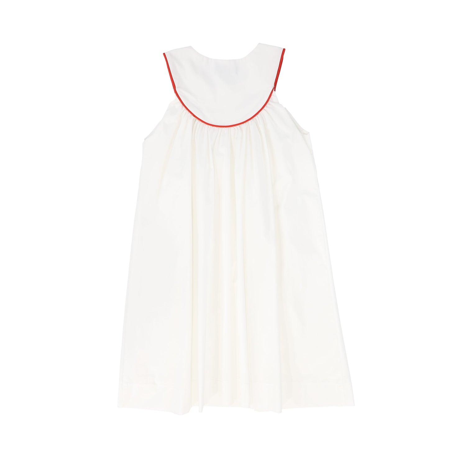 BAMBOO WHITE EMBROIDERED PIPED TRIM JUMPER