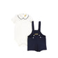 LE BOURDON NAVY BUTTON OVERALL SET