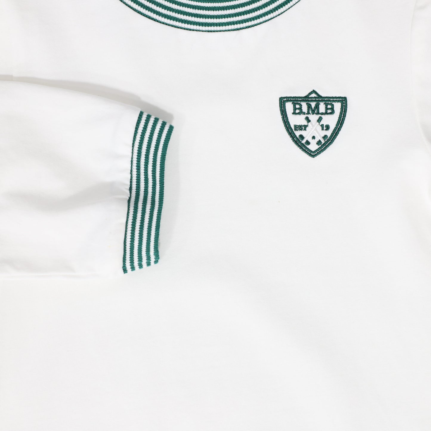 BAMBOO WHITE EMBLEM TRIM T-SHIRT