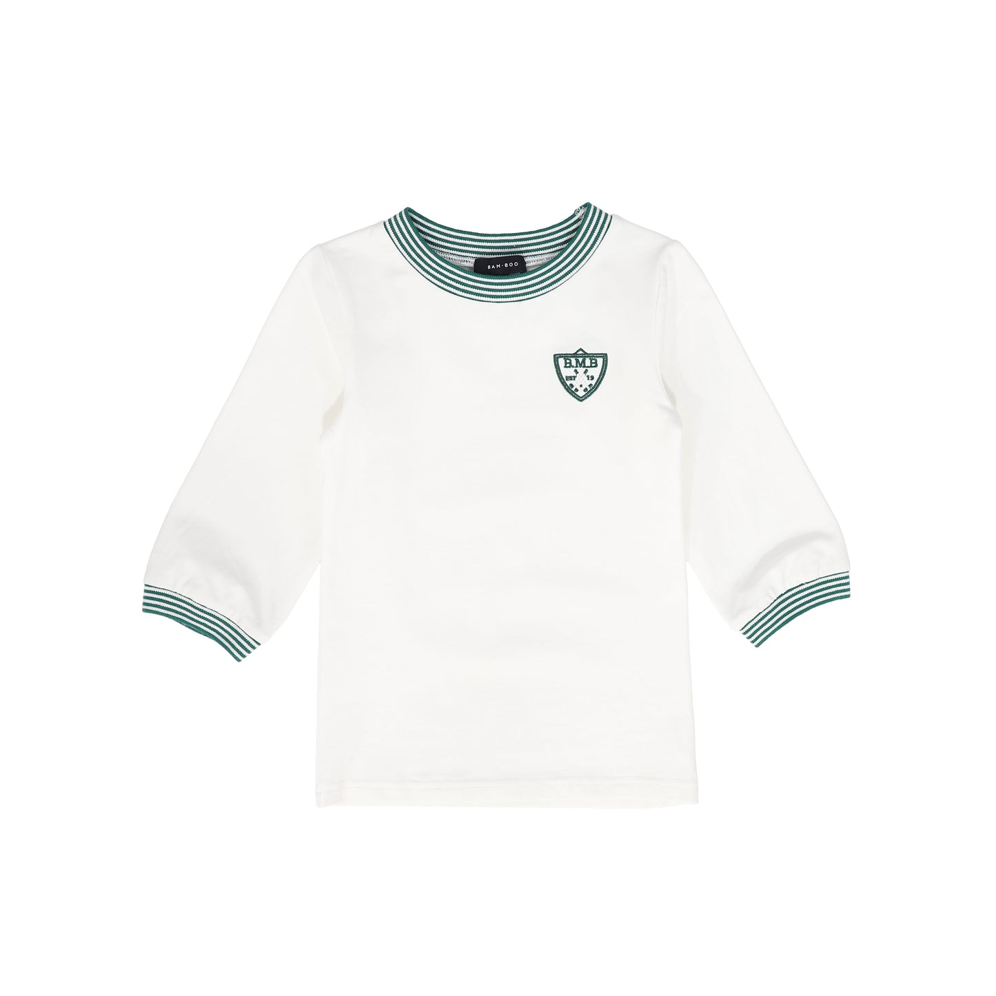 BAMBOO WHITE EMBLEM TRIM T-SHIRT