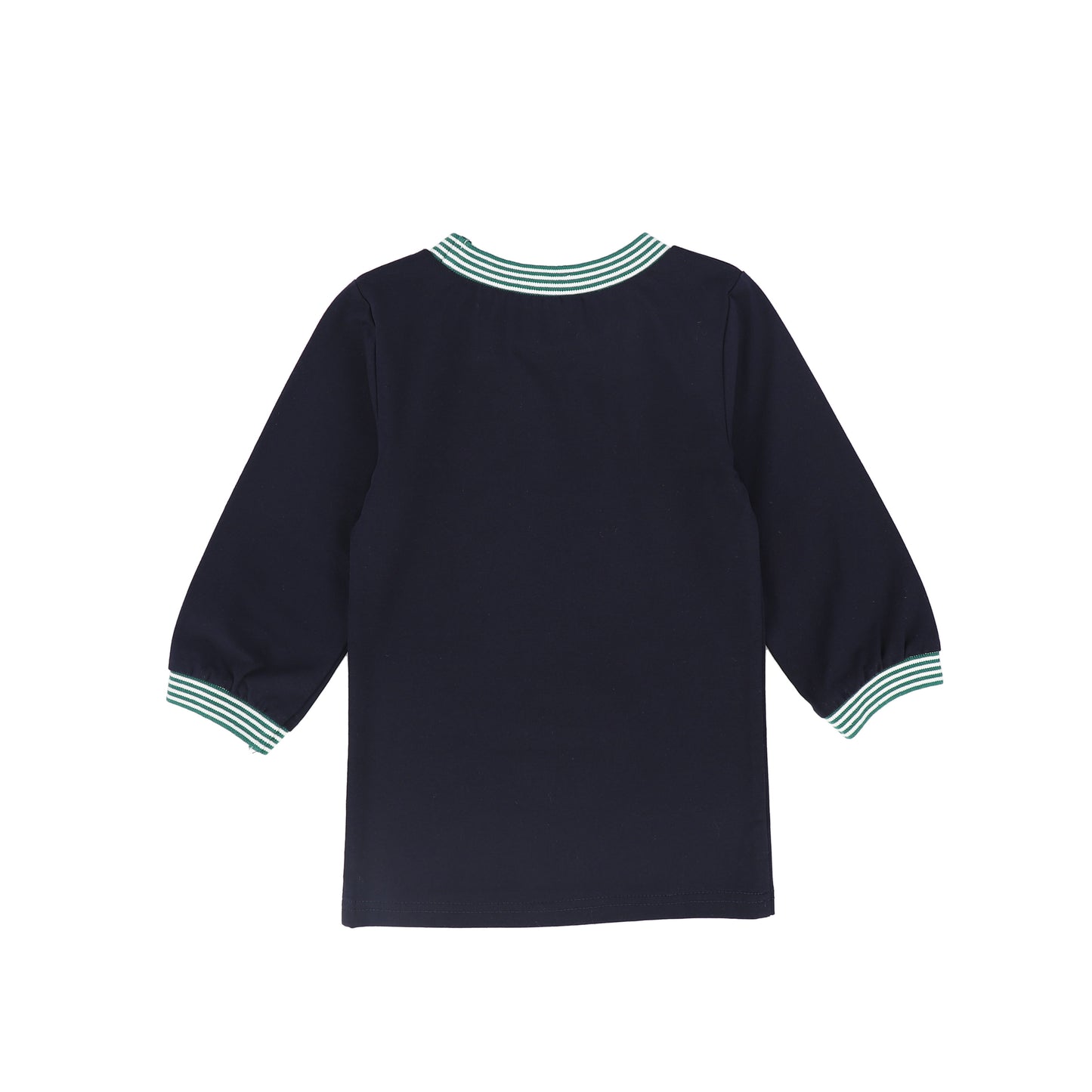 BAMBOO NAVY EMBLEM TRIM T-SHIRT