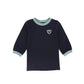 BAMBOO NAVY EMBLEM TRIM T-SHIRT