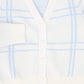 LE BOURDON LIGHT BLUE KNIT WINDOWPANE BUTTON CARDIGAN