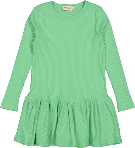 MARMAR COPENHAGEN GREEN RIBBED DROP WAIST DRESS