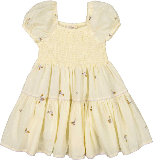 MARMAR COPENHAGEN PALE YELLOW EMBROIDERED DRESS