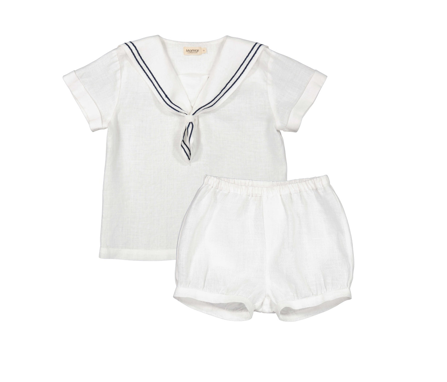 MARMAR COPENHAGEN WHITE LINEN SAILOR COLLAR SET