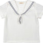 MARMAR COPENHAGEN WHITE LINEN SAILOR COLLAR SHIRT